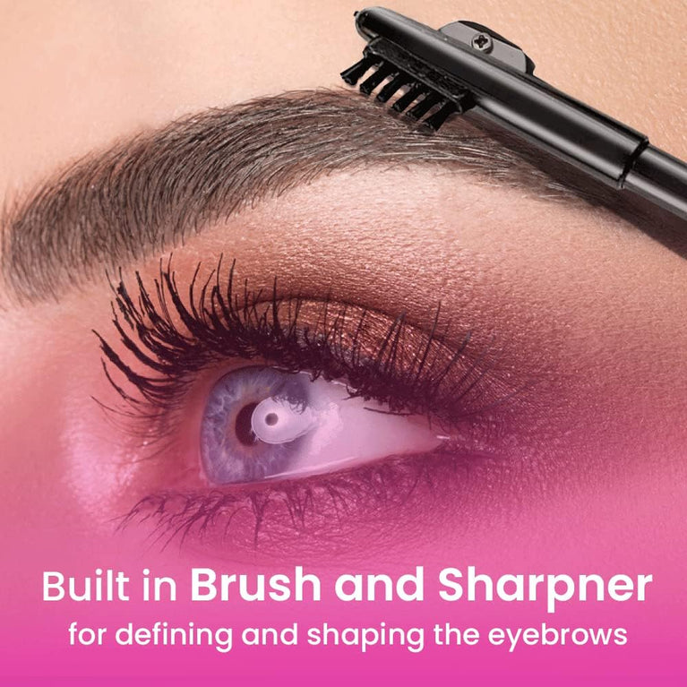 Everlasting Beauty Waterproof Eyebrow Definer Pencil with Matte Finish - 402 Dark Brown with Sharpener Included