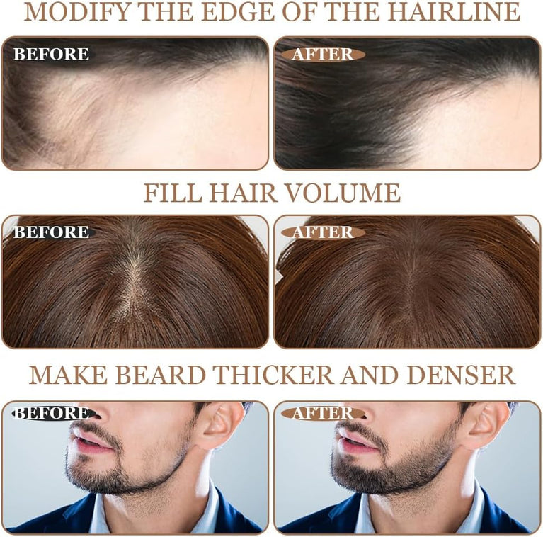 Instantly Hairline Powder, Hair Root Touch Up Powder Conceal Receding Hairline, Windproof&Sweatproof Hair Root Concealer, Professional Hairline Shadow Powder with Mirror and Puff(Natural Black)