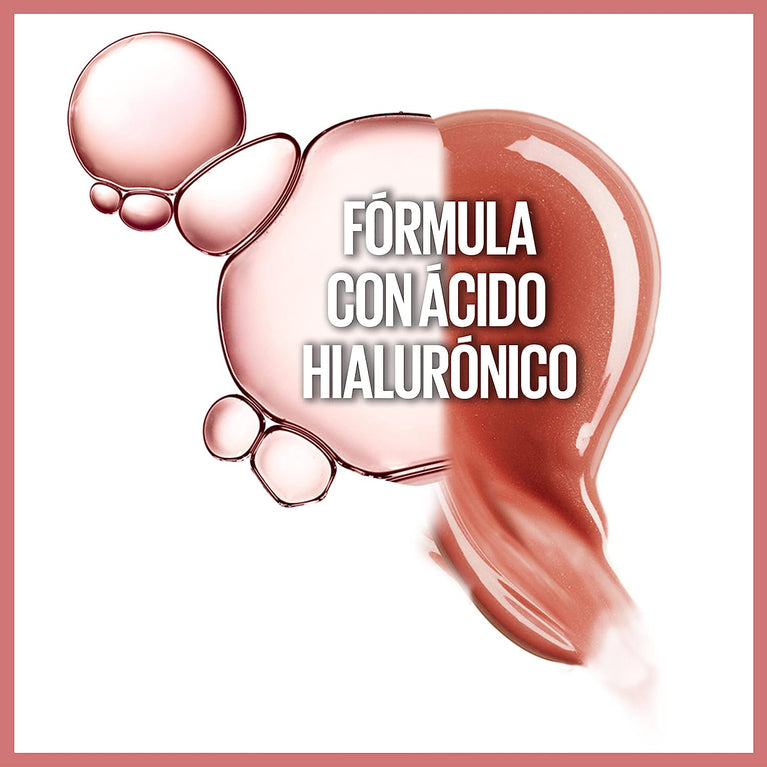 Maybelline New York Hyaluronic Acid Enriched Lip Gloss in Ice, 5.4 ml - For Plumper, Moisturised Lips