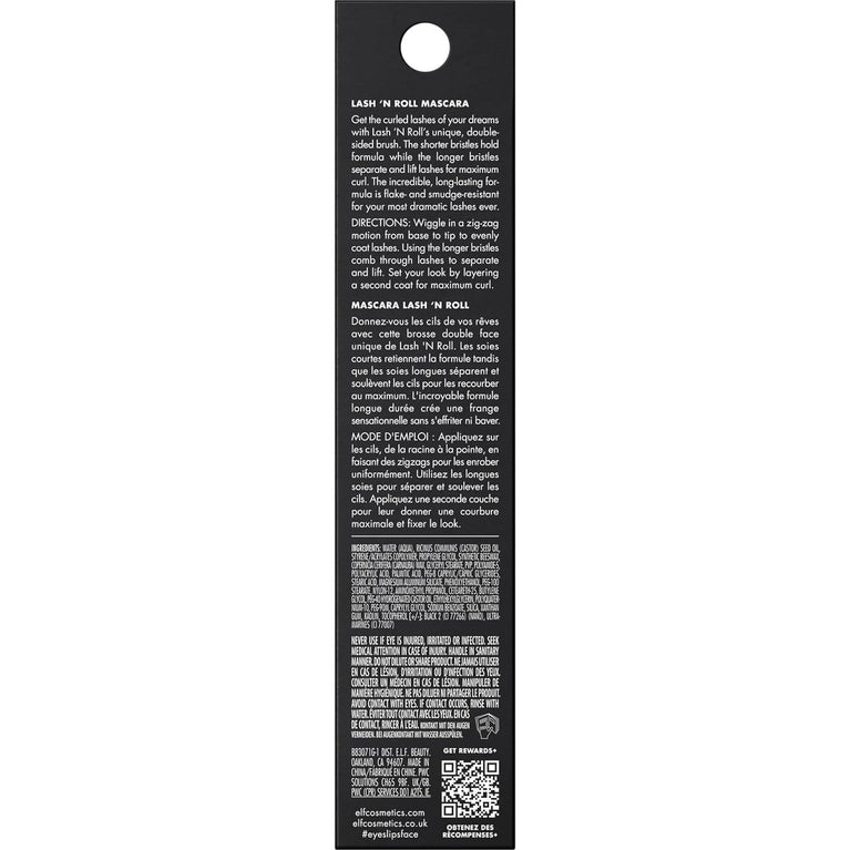 e.l.f. Ultimate Curling Mascara for High-Impact Lifted Lashes, Smudge-Resistant, Vegan & Cruelty-Free, Black