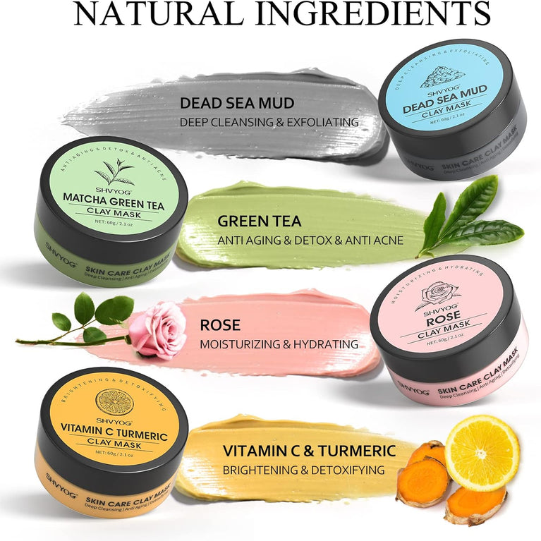 Ultimate Clay Mask Kit for Deep Cleansing and Skincare
