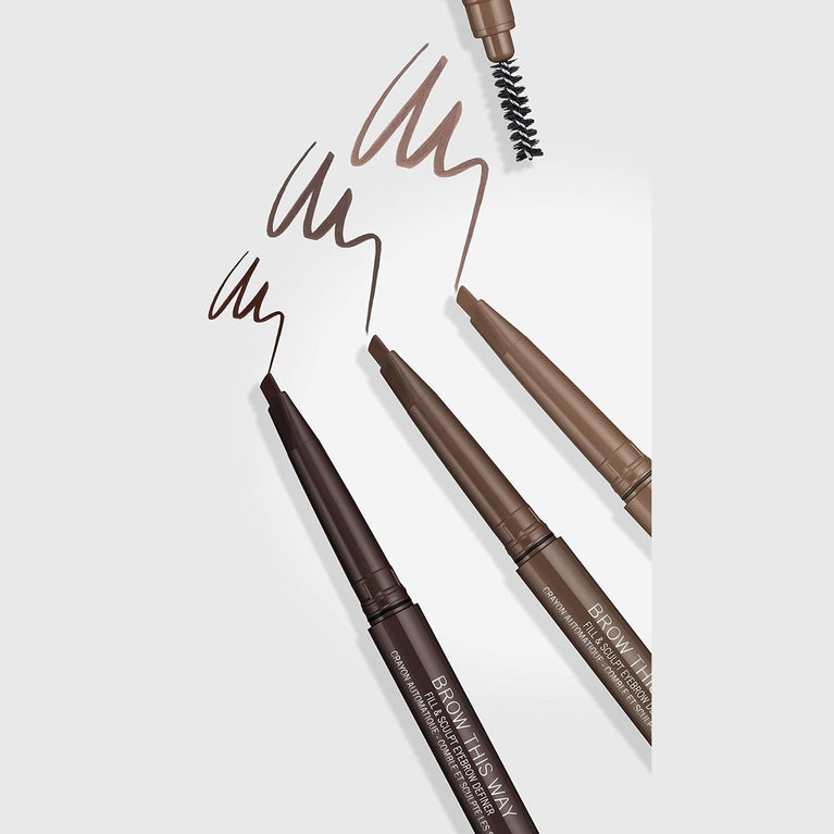 Rimmel London Easy Glide & Sculpt Brow Definer with Spoolie Brush, Medium Brown, Pack of 1