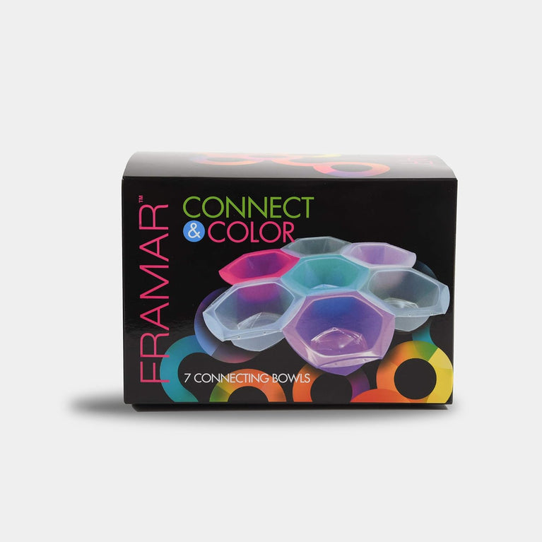 FRAMAR Multi Colored Hair Dye Bowl Set - 7 Pack for Professional Hair Coloring