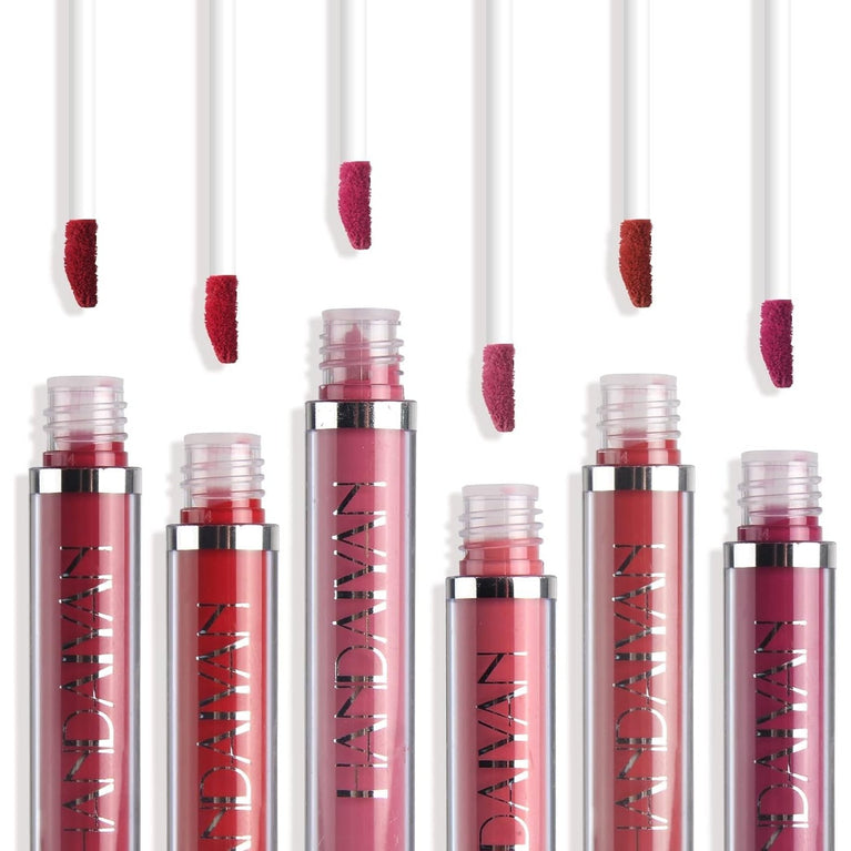Vibrant 6-Piece Waterproof Matte Liquid Lipstick Set – Long-lasting, Non-Stick, Comfort-wear Makeup Kit for Women and Girls (A)