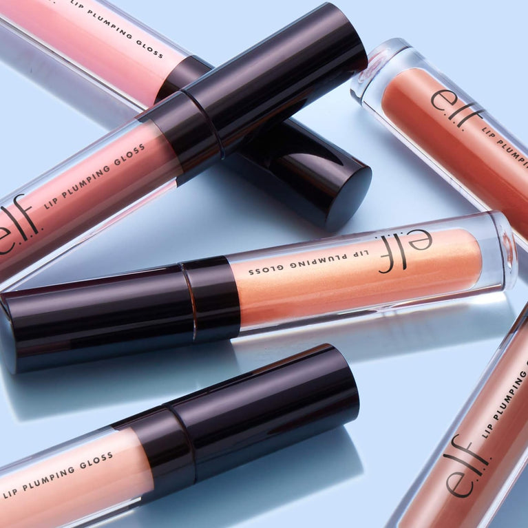 e.l.f. Lip Amplifying Gloss, Moisturizing & Volumizing, Invigorating Shimmer, Sparkling Rosé, Enriched with Vitamin E & Coconut Oil, Cruelty-Free, 0.09 Oz
