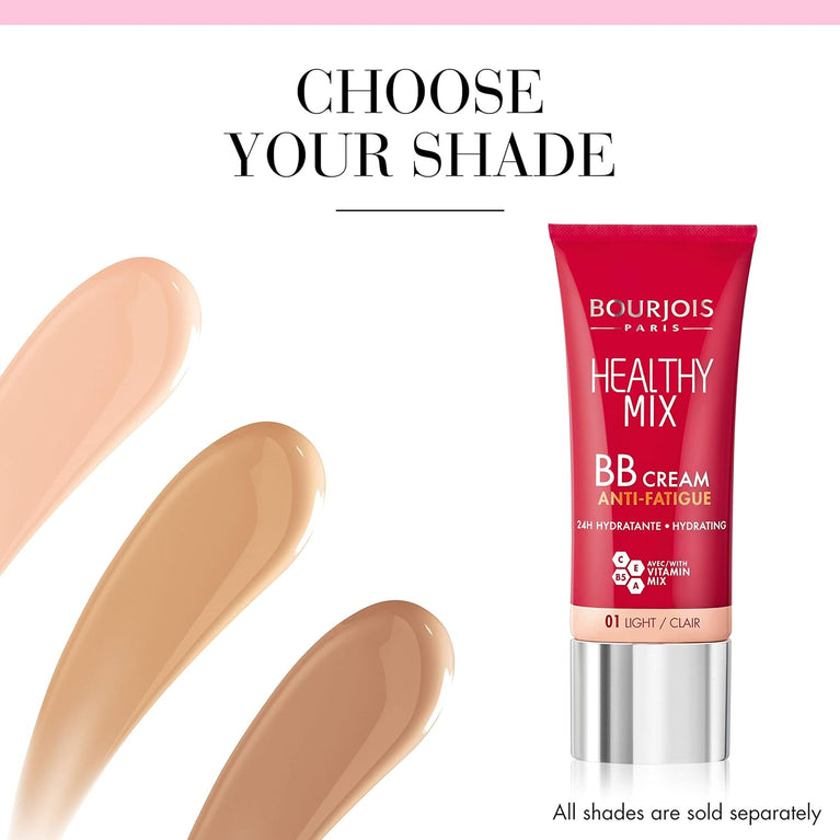 Bourjois 24-Hour Hydrating BB Cream in 01 Light, 30ml: For Flawless & Radiant Complexion
