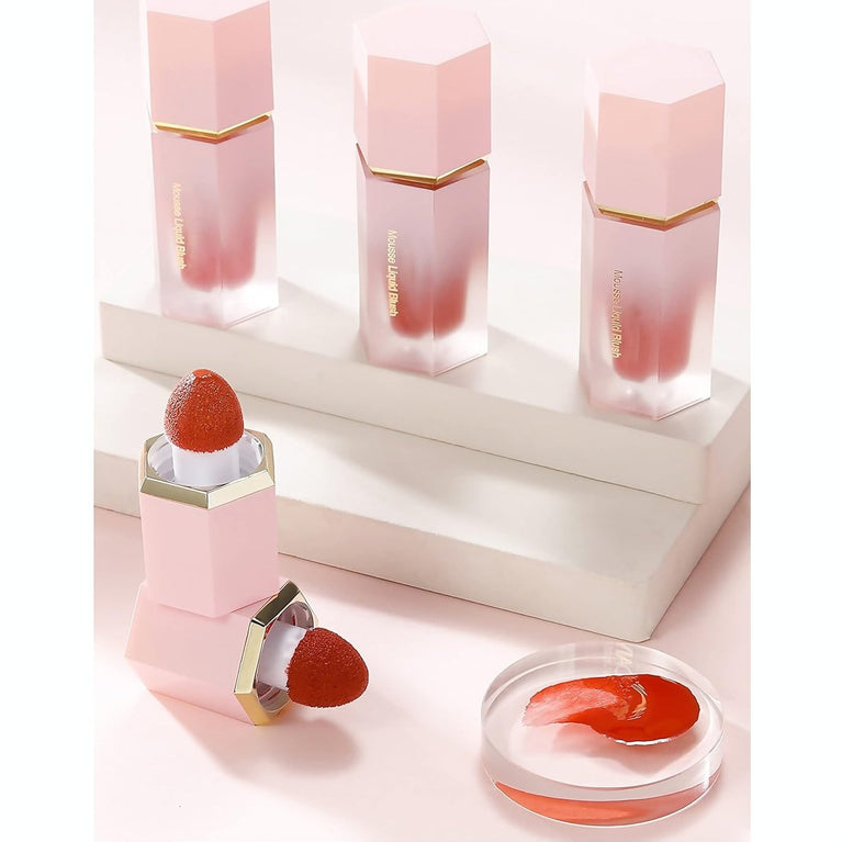 Sponge Brush Applicator Cream Blush - Long-Lasting, Waterproof, and Blendable for a Natural Matte Finish