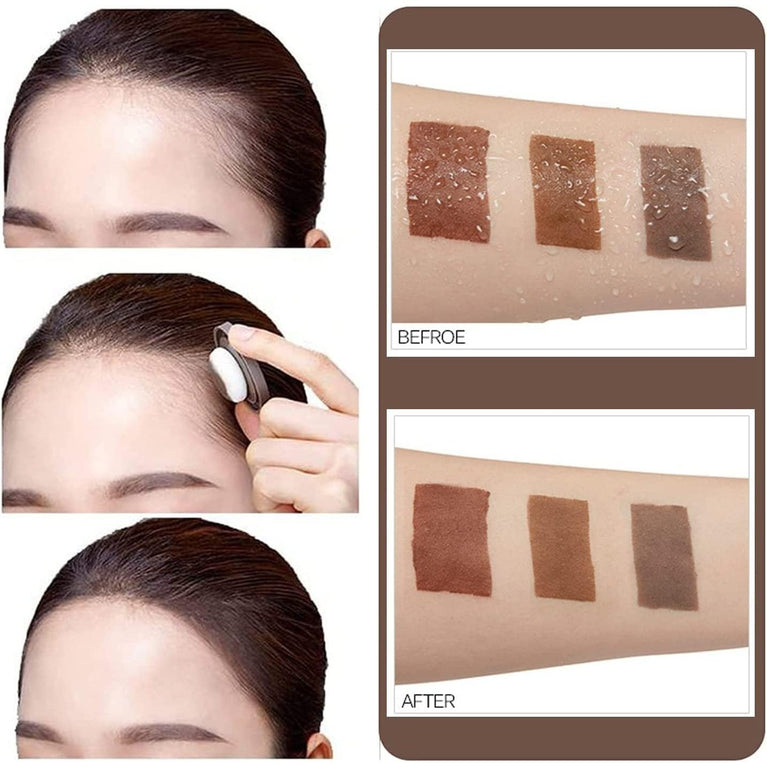 Hairline Powder Hair Shadow Powder, Dark Gray Hair Root Dye Shadow Cover, Instantly Windproof Sweatproof Hair Touch-Up for Thin Hair Grey Hairline Quick Cover Unisex (Light Brown)