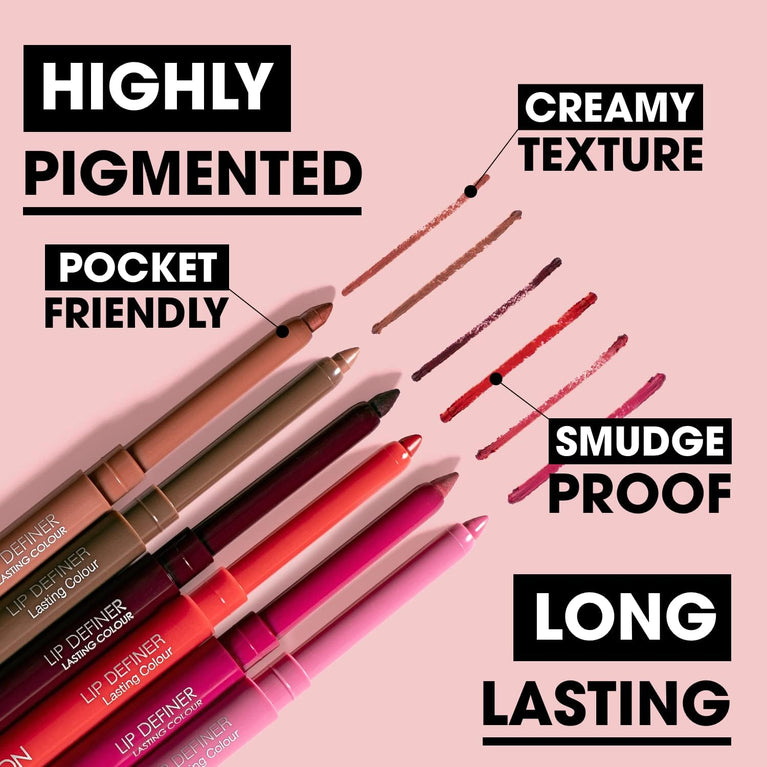 Collection Cosmetics Retractable Lip Liner, Full Coverage Lip Definer Pencil, Long-Lasting & Wear-Proof, Cappuccino, 4.2g