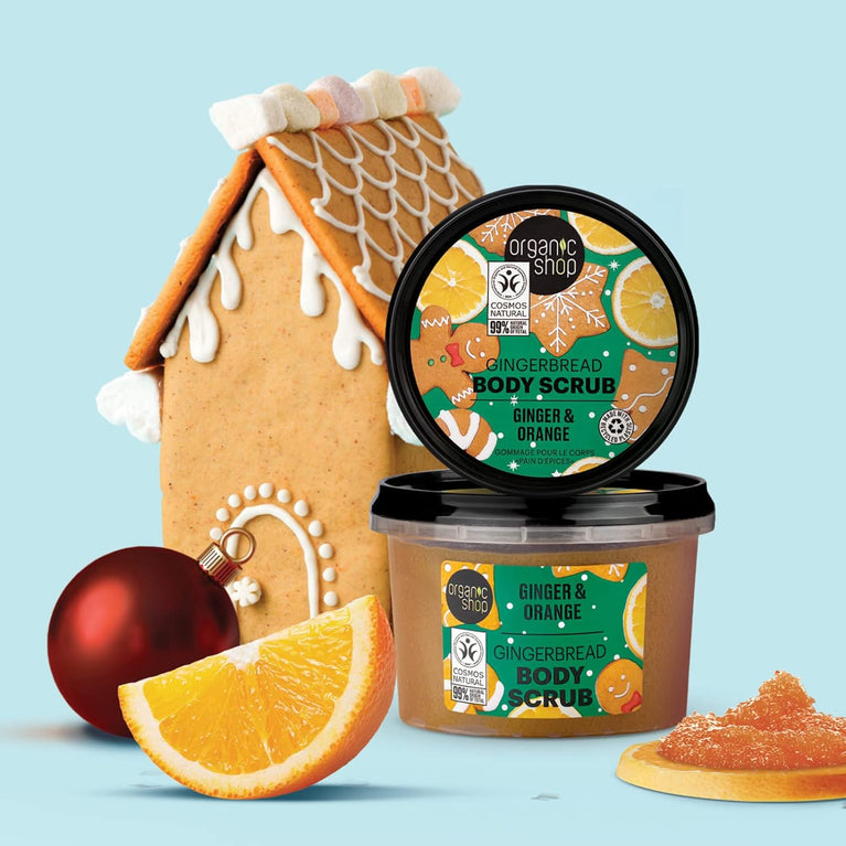 Gingerbread Body Scrub with Organic Ginger Extract and Orange Oil (250ml)
