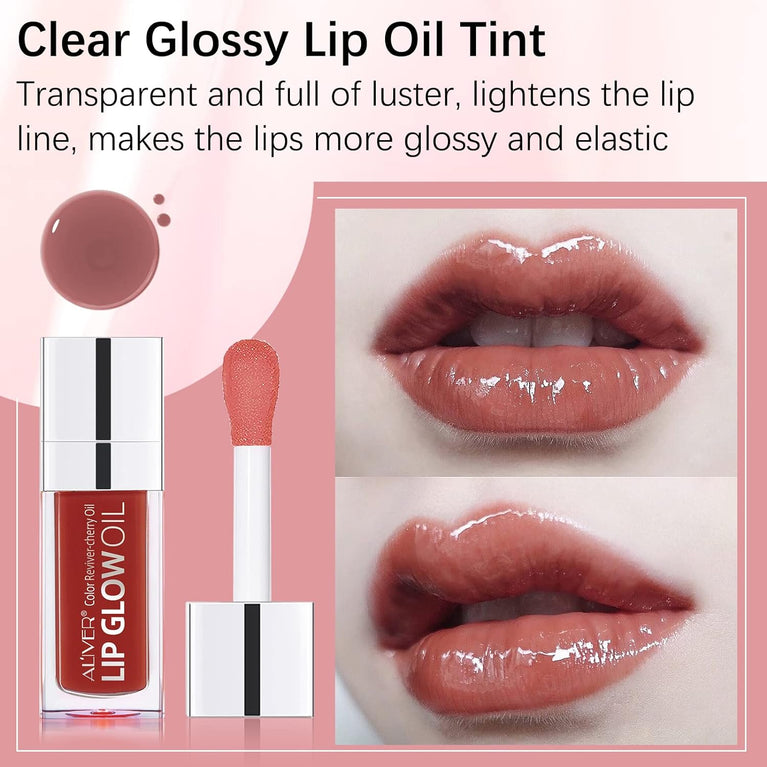 SBHEANGBA Cherry Seed Oil Lip Gloss - Hydrating, Nourishing Lip Care Balm with Long-Lasting Plumping Effect and Clear Shine, Suitable for Daily Use, Non-Sticky Formula, Rosewood Shade