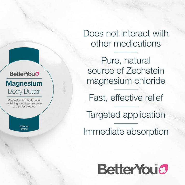 Nourishing BetterYou Magnesium Skin Body Butter with Shea Butter and Zinc, 200ml