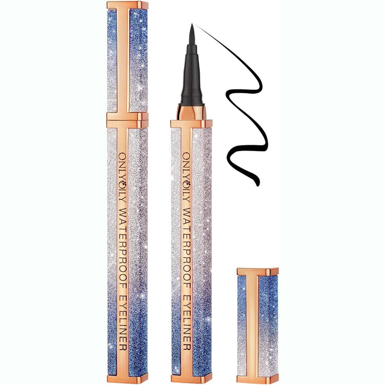 ONLYOILY Smudge-Proof Waterproof Liquid Eyeliner with Precision Pen - Quick-Drying, Long-Lasting, Highly Pigmented Black Eye Makeup Pencil
