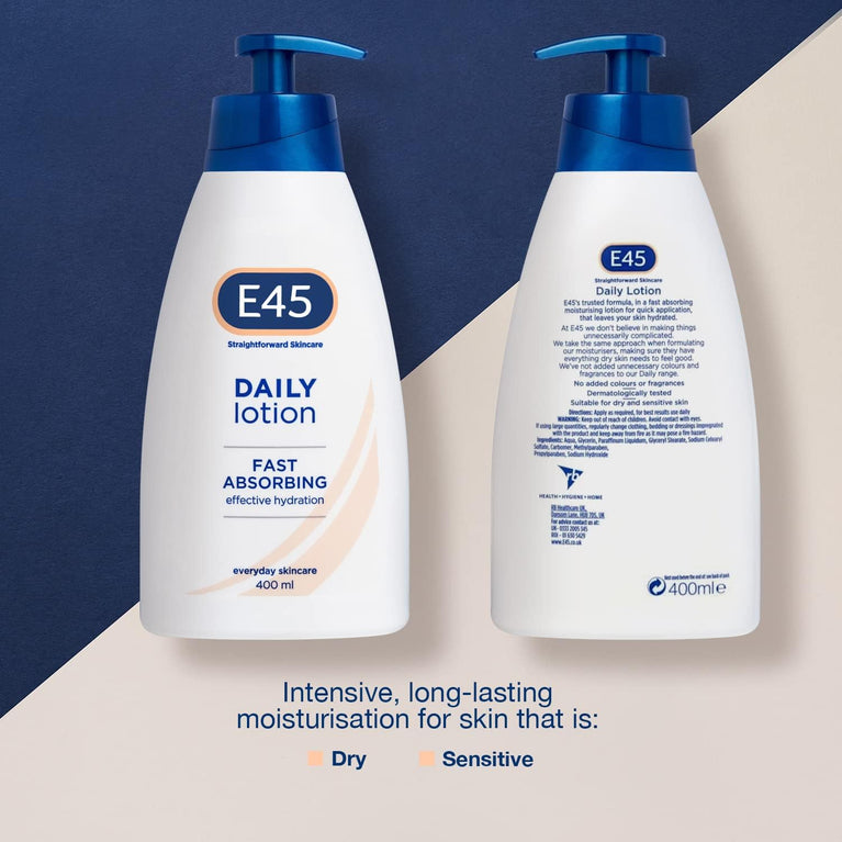 E45 Daily Skin Lotion - Lightweight Hydrating Moisturiser for Very Dry Skin