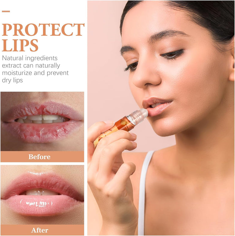 Minkissy Hydrating Lip Gloss Set - 6pcs Fruit Flavored Moisturizing Lipsticks with Transparent Lip Plumper for Healthy, Fuller Lips