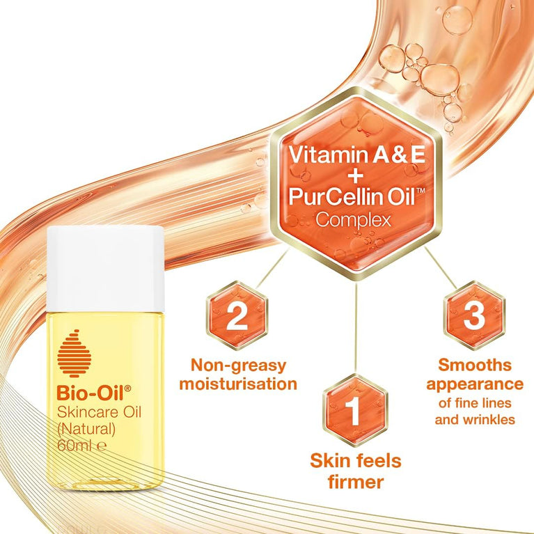 Bio-Oil Natural Skincare Oil - Nourishing Formula for Scars, Stretch Marks, and Uneven Skin Tone - 60 ml
