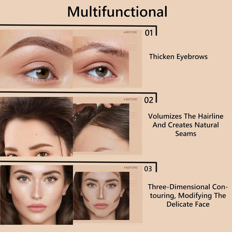 Ultimate Eyebrow Shaping Kit with Long-lasting Waterproof Brow Cream, Stamp Set and Reusable Stencils - Perfect for Beginners (Medium Brown & Brown)