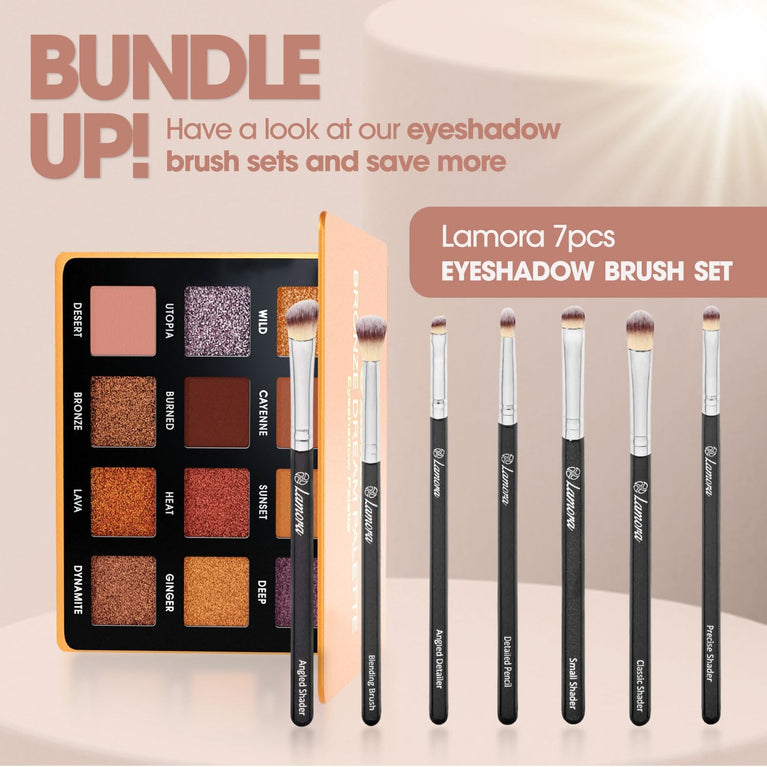 Lamora 12-Shade Bronze Eyeshadow Palette - Versatile, Highly Pigmented Shimmer and Matte Shades - Compact Travel-Friendly Design with Mirror - Vegan & Cruelty Free Makeup