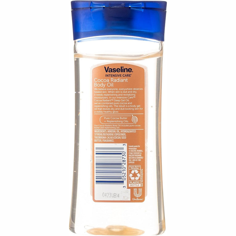 Vaseline Cocoa Radiant Body Gel Oil for Intensive Moisture, 6.8 Ounce