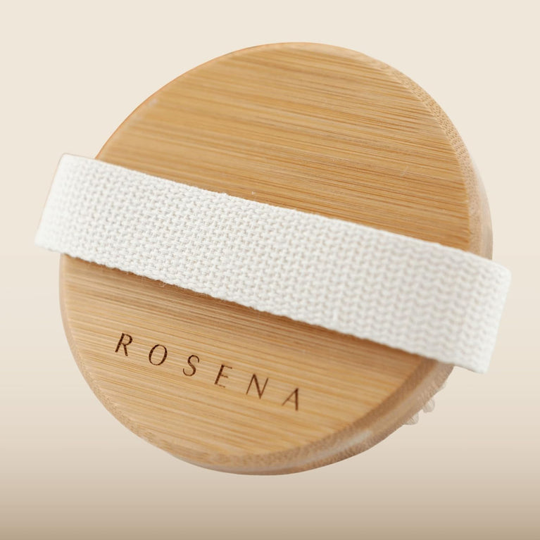 Exfoliating Body Brush for Dry Skin, Lymphatic Drainage, and Cellulite Treatment with Natural Boar Bristles
