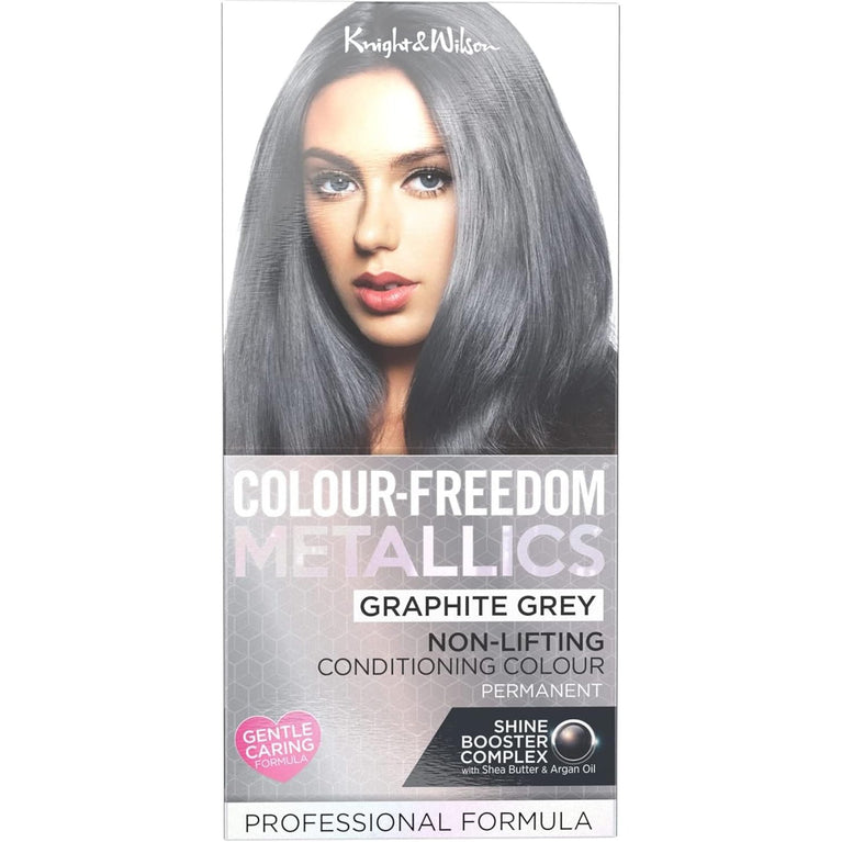 Knight & Wilson Metallic Graphite Grey Hair Dye with Shea Butter and Argan Oil for Ultra Glossy Hair