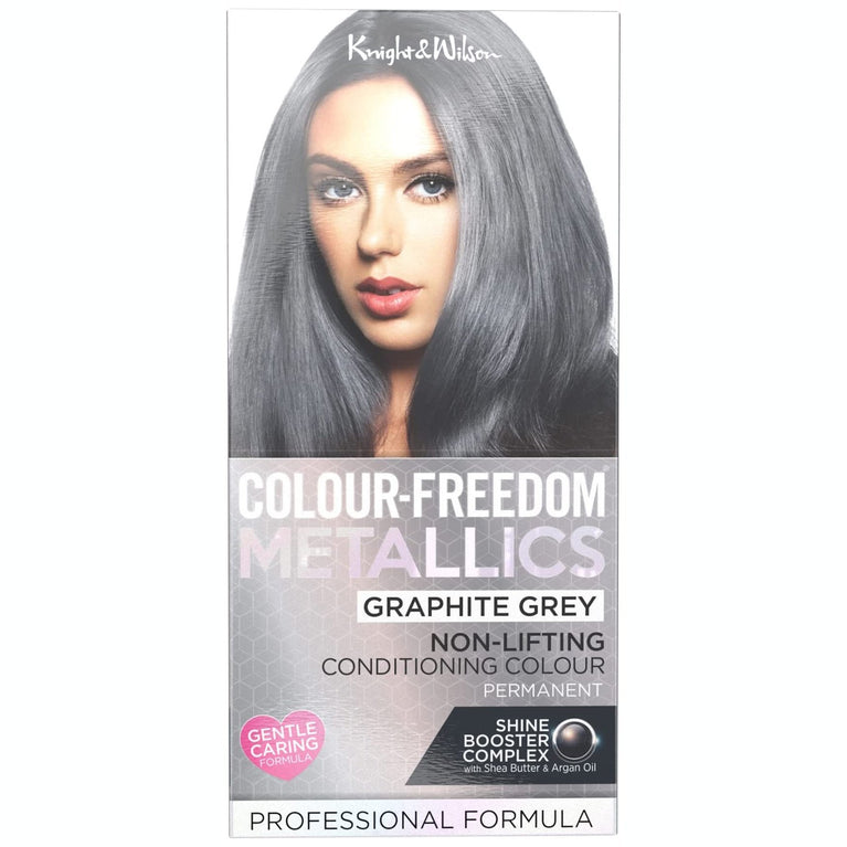 Knight & Wilson Metallic Graphite Grey Hair Dye with Shea Butter and Argan Oil for Ultra Glossy Hair