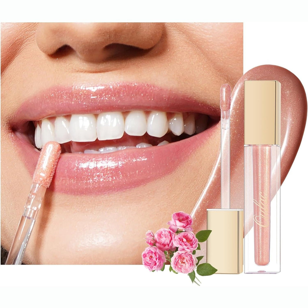 Oulac 2-in-1 Lip Gloss and Lip Oil with Moisturizing Shine Effect | Vegan & Cruelty Free Lip Care Solution for Dry Lips | Glossy Shimmer and Glitter Finish, C12