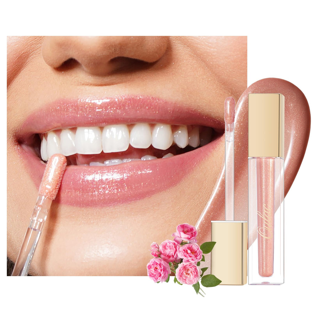Oulac 2-in-1 Lip Gloss and Lip Oil with Moisturizing Shine Effect | Vegan & Cruelty Free Lip Care Solution for Dry Lips | Glossy Shimmer and Glitter Finish, C12