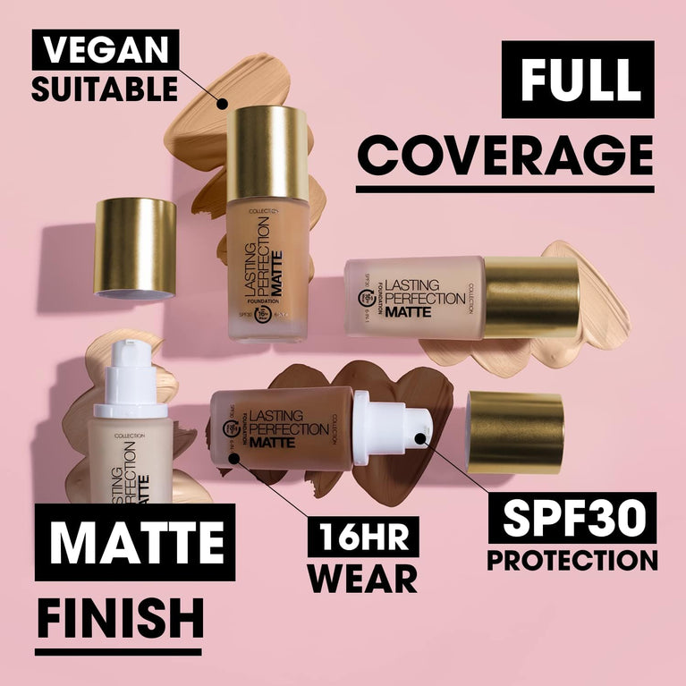 Collection Cosmetics 16-Hour Wear Matte Foundation with Full Coverage - Biscuit, 27ml