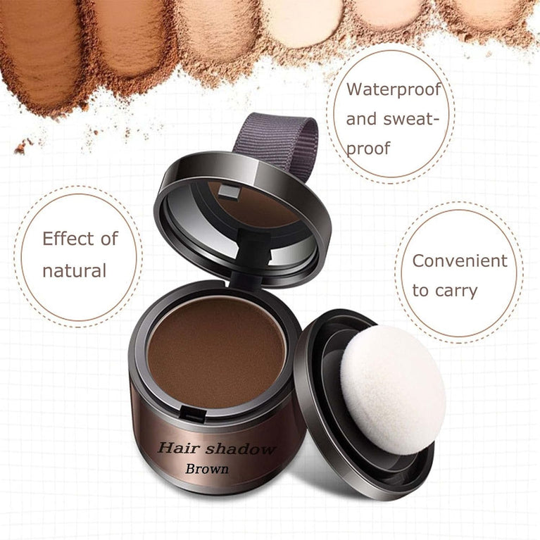 Hairline Powder Instantly Hairline Shadow Powder,Quick Cover Grey Hair Root Concealer,Eyebrows & Beard Line,Thin Hair Root Dye Touch Up,Windproof&Sweatproof,Hairline Powder for Women and Men(Brown)