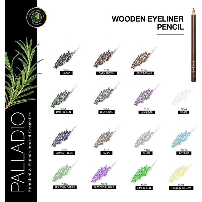 Palladio Pure Black Eyeliner Pencil: Waterproof, Retractable, Richly Pigmented, Long-lasting, Smudge-Proof, No Sharpening Needed, Infused with Aloe Vera, Cruelty-Free and Paraben-Free