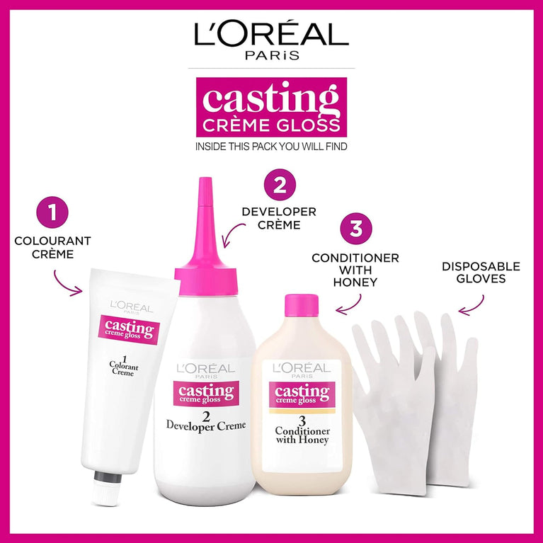 L'Oreal Paris Casting Creme Gloss Semi-permanent Hair Dye, Blends Away Grey Hair Leaving a Radiant Hair Colour, Purple Hair Dye, 316 Plum, 1 Count (Pack of 1)