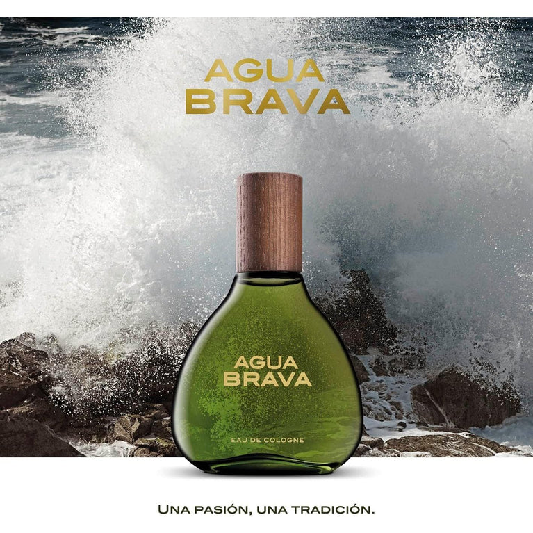 Agua Brava Eau de Cologne for Men - Long Lasting Marine, Sporty, Fresh, Classic and Elegant Scent - Wood, Citrus, Spicy, and Musk Notes - Ideal for Day Wear - 100ml