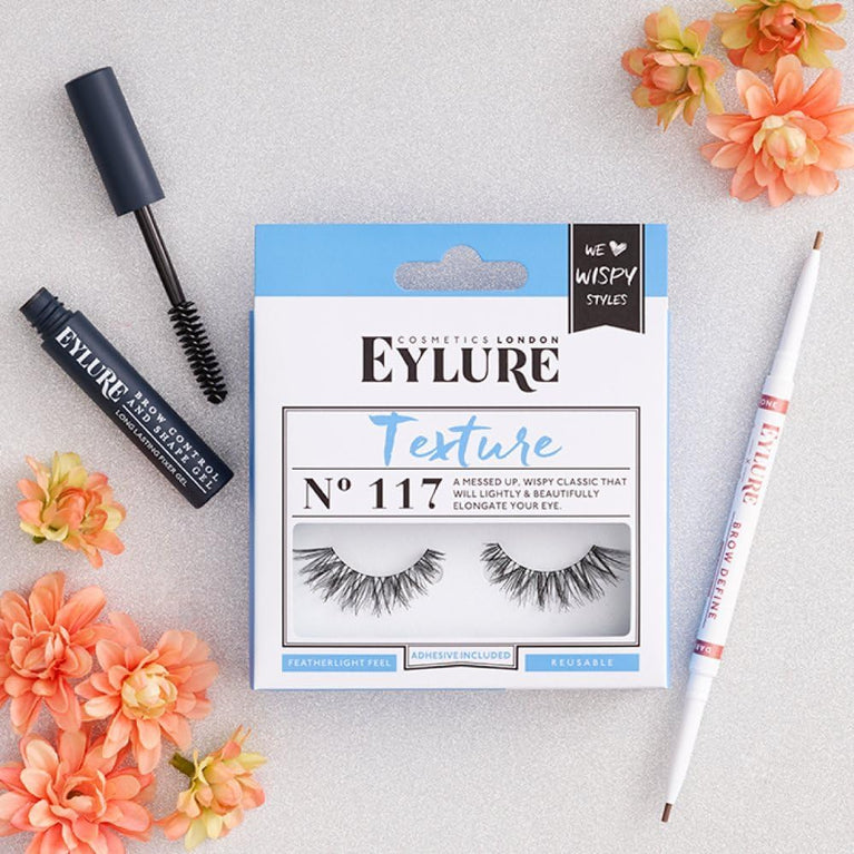 Eylure's Messy Finish Long-Angled No. 117 False Eyelashes with Latex-Free Glue