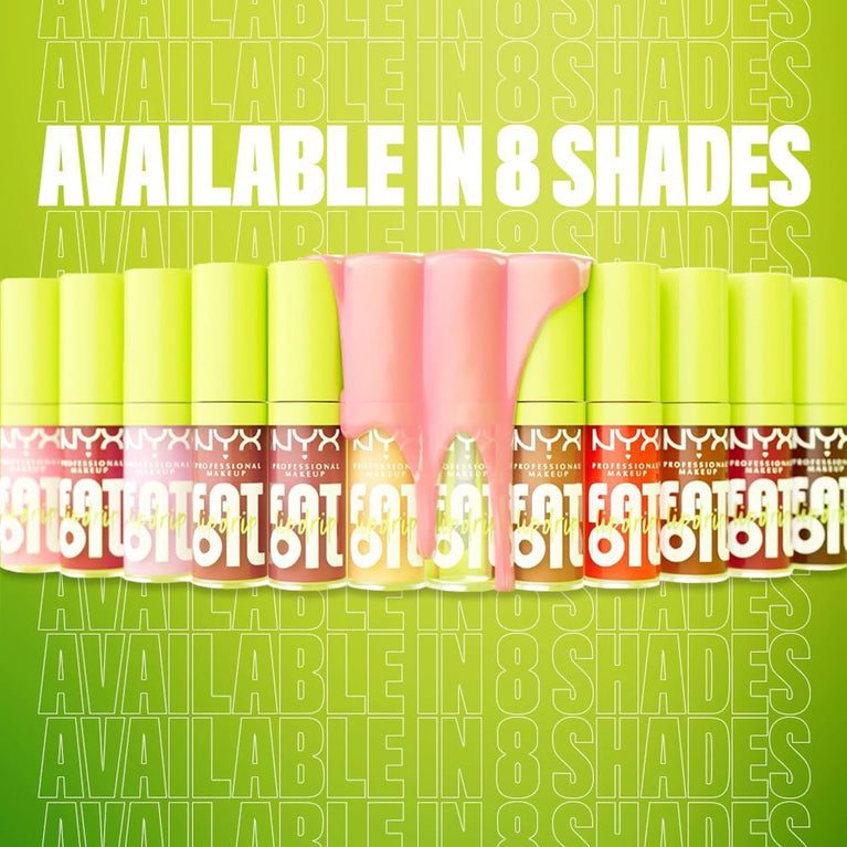 NYX Professional 12-Hour Hydrating Lip Gloss with Cloudberry & Raspberry Oils and Squalane, Non-Sticky High Shine, Fat Application, Vegan, Shade: My Main