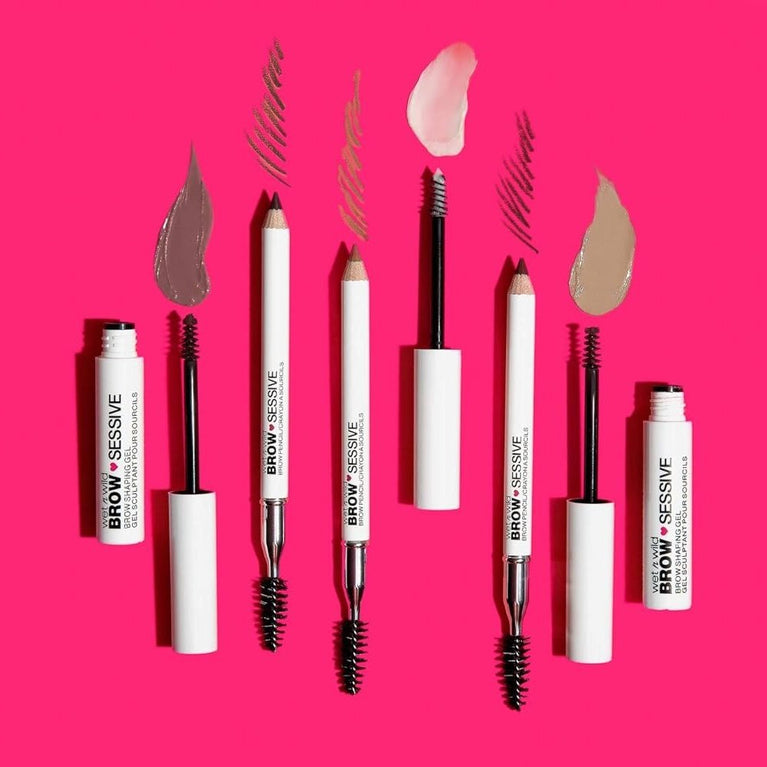Wet 'n' Wild Brow-Sessive Medium Brown Eyebrow Pencil, Dual-Functional with Spoolie Brush, for Natural, Buildable Eyebrow Definition