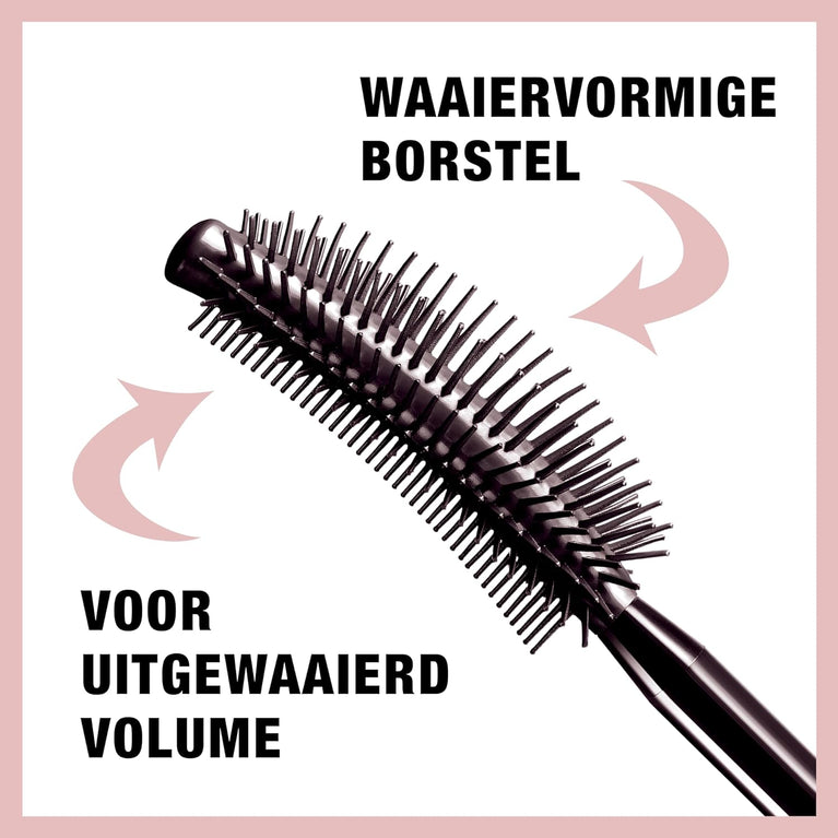 Maybelline New York Lash Sensational, Waterproof Volumizing Mascara in Black with Curved Silicone Brush, 9.5 ml
