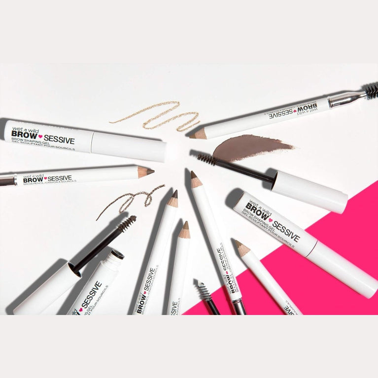 Wet 'n' Wild Brow-Sessive Medium Brown Eyebrow Pencil, Dual-Functional with Spoolie Brush, for Natural, Buildable Eyebrow Definition