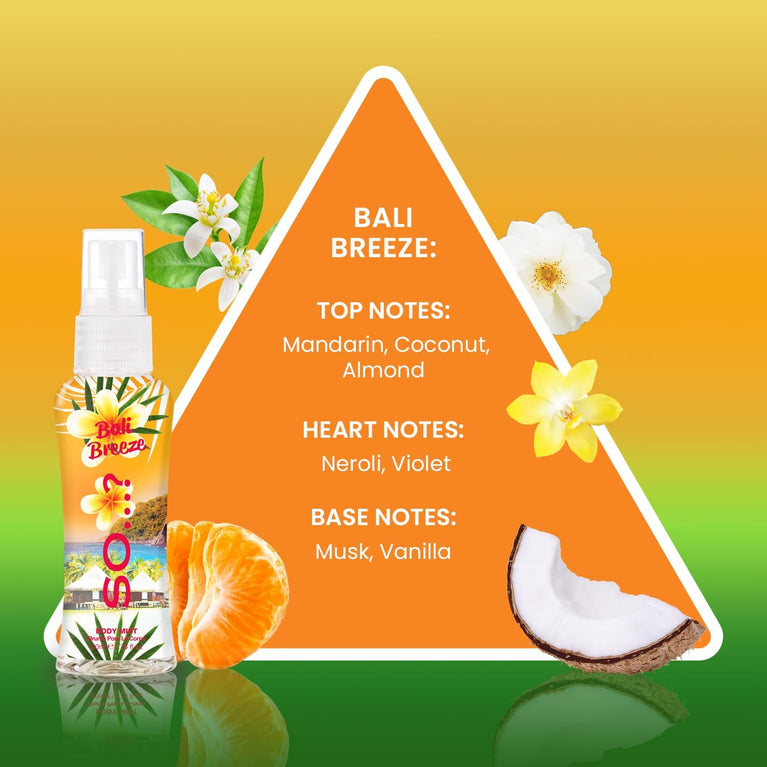 So...? Escapes Women's Gift Set - 4 X 50ml Fruity and Floral Body Mist Set