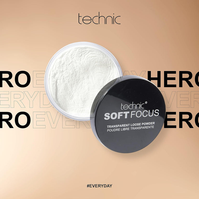 Technic Soft Matte Translucent Powder - Shine Control Makeup Setter with Oil Absorption - Conceals Imperfections - 20g