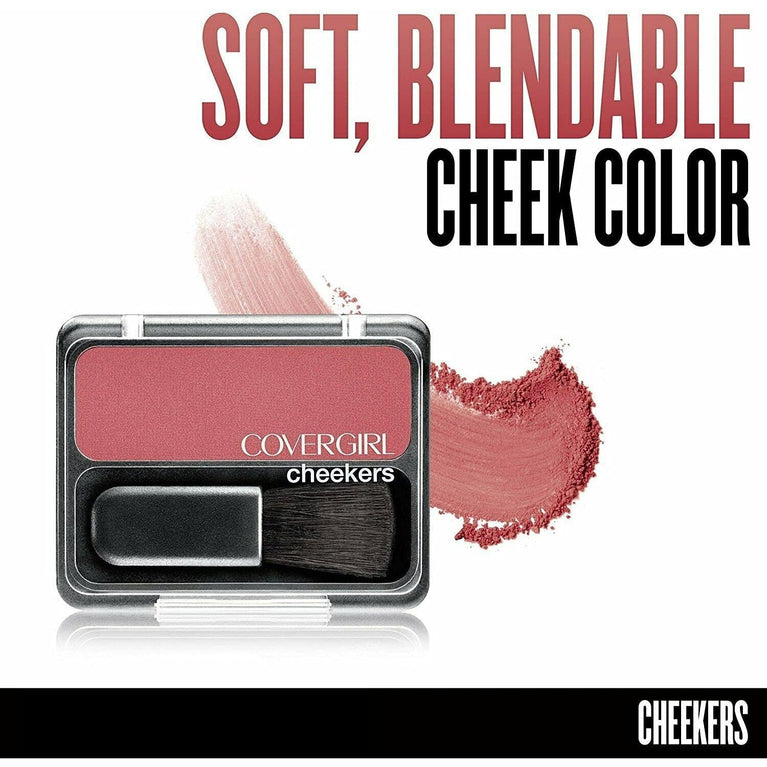 COVERGIRL Cheekers Rock 'n Rose Blendable Powder Blush for Radiant Glow, 0.12 oz, Single Pack