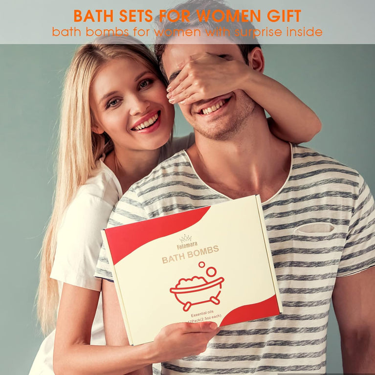 Luxurious Essential Oil Bath Bombs Gift Set - Pack of 12