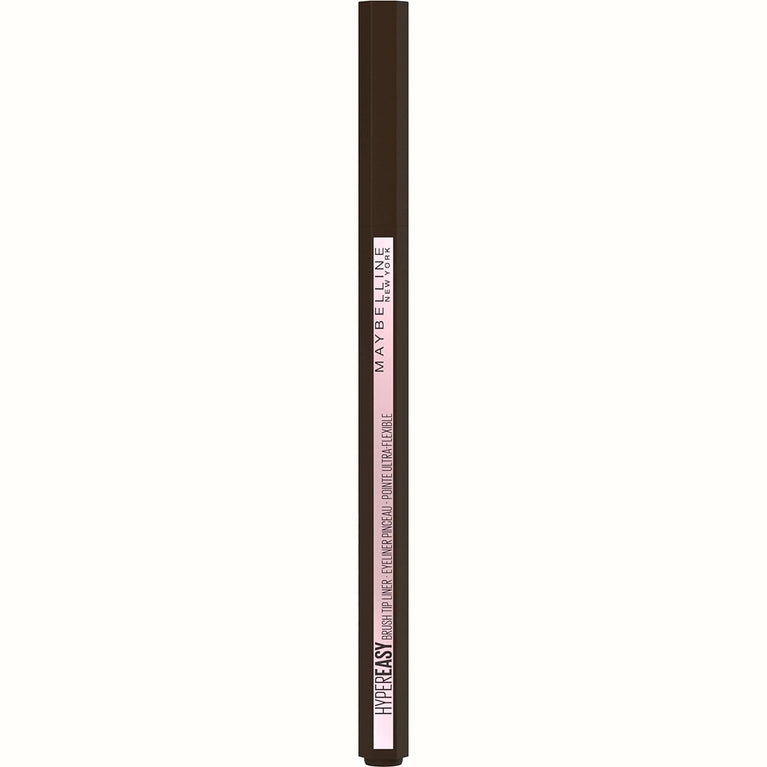 Maybelline 24-Hour Hyper Easy Brush Tip Liquid Eye Liner in Pitch Brown - Smudge Proof and Suitable for Sensitive Eyes