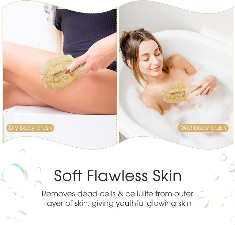 Wokelai Sisal Dry Body Brush for Exfoliating and Blood Circulation