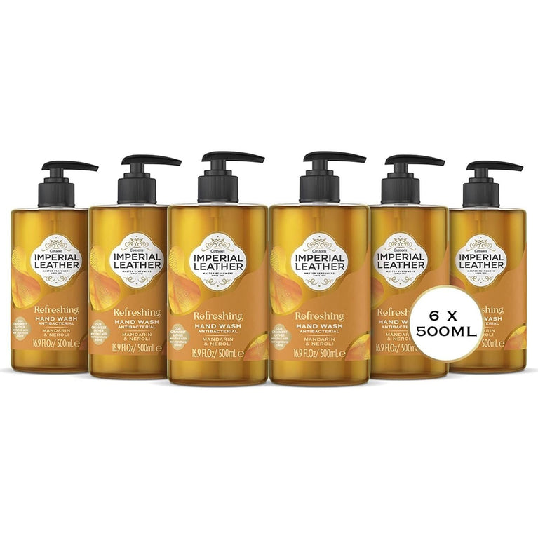 Mandarin & Neroli Refreshing Antibacterial Hand Wash, Pack of 6 x 500ml