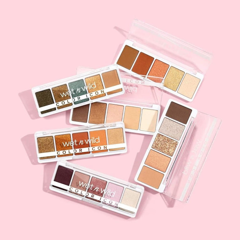 Wet 'n' Wild Color Icon Everyday Glam Eyeshadow Palette - 5 High-Impact, Pigmented Shades, Dermatologically Tested and Animal Cruelty-Free, Walking On Eggshells