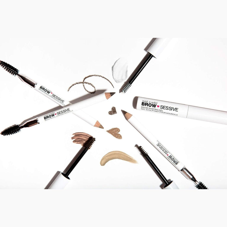 Wet 'n' Wild Brow-Sessive Medium Brown Eyebrow Pencil, Dual-Functional with Spoolie Brush, for Natural, Buildable Eyebrow Definition