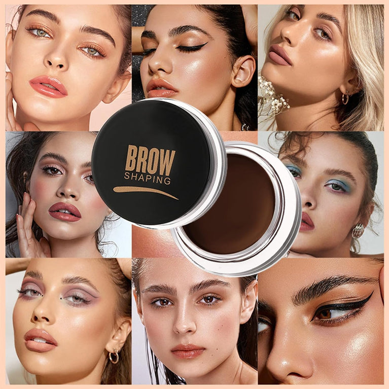 Dual-Action Tinted Eyebrow Wax Gel, Waterproof & Quick-Drying Brow Pomade with Brush, Smudgeproof, Non-Greasy, Lightweight Eyebrow Soap - 03 Dark Brown