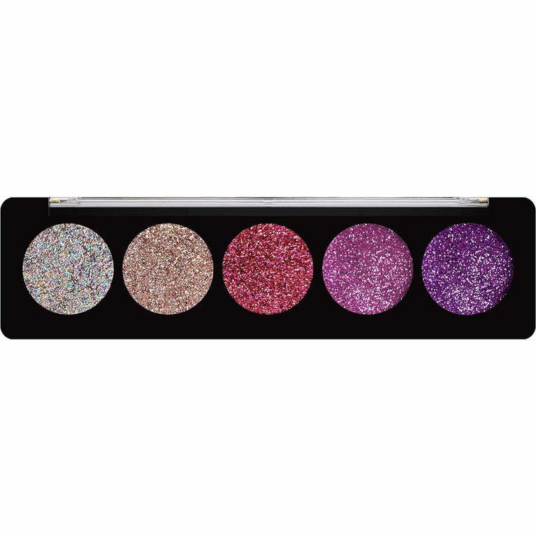 Profusion Cosmetics Shimmering Amethyst 5-Shade Glitter Eyeshadow Palette