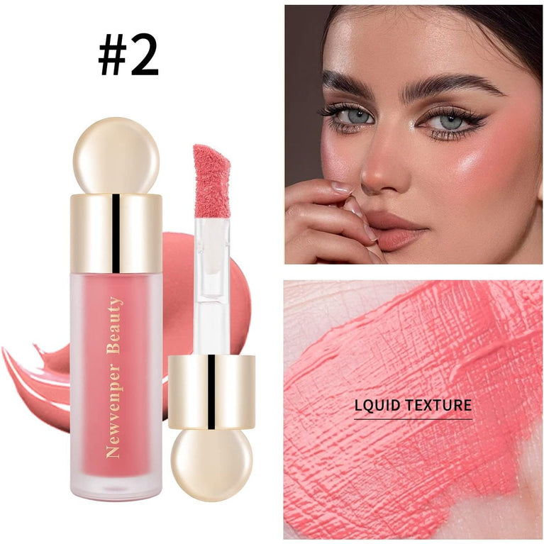 Glow-On-The-Go Makeup Kit: 3D Effect Liquid Highlighter, Contour and Blush + Blending Brush